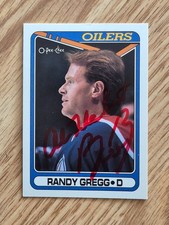 RANDY GREGG 1990/91 OPC SIGNED AUTOGRAPHED CARD #275 EDMONTON OILERS NHL