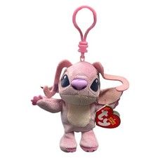 TY Disney Beanie Baby Clip - ANGEL Plastic Key Clip - 4 inch - New