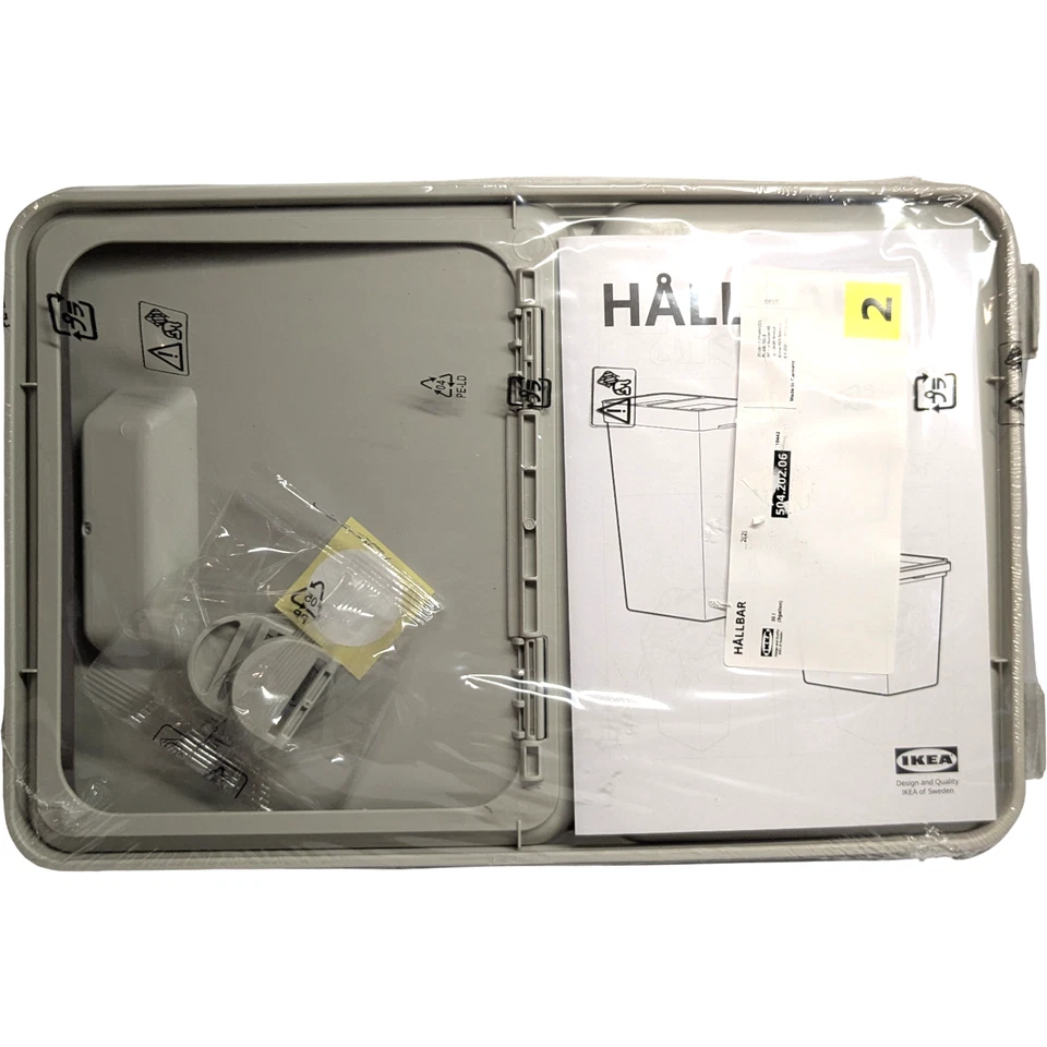 IKEA Hallbar 504.202.06 - Trash Peut Couvercle Poubelle - 35L/9 GAL - Gris - Photo 1/4