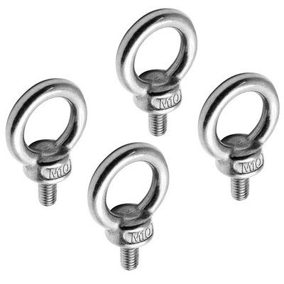 Suiwotin 4pcs M10 Eye Bolt, Stainless Steel Male Thread Machinery Shoulder Li...
