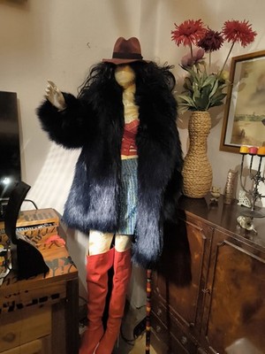  MAX MARA Jacke Faux Fur Webpelz SchwarzGr. 36 IT 40 Luxus Kunstfell DesignerTop