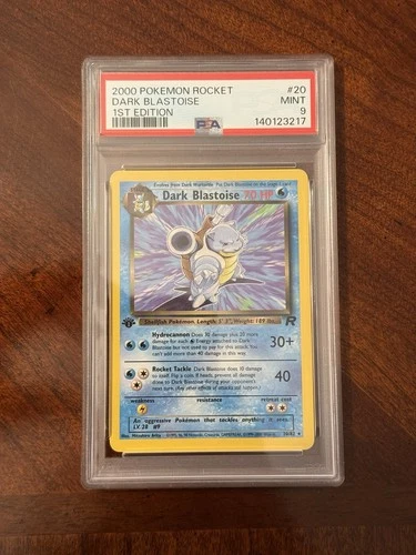 Pokémon TCG Dark Blastoise 20/82 Rare Non-Holo Card 1st Edition Psa 9