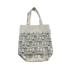 Starbucks Coffee Company Bag 2017 Beige Green Tote Canvas Reusable Lined