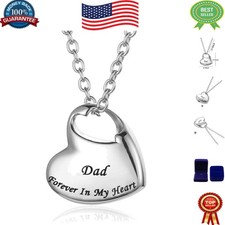 Forever in My Heart Cremation Urn Necklace for Ashes - Elegant Steel Keepsake