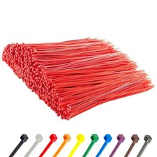8 Inch Red Zip Ties, 1,000 Bulk Pack, 18lb Strength, UV Resistant Small Nylon...