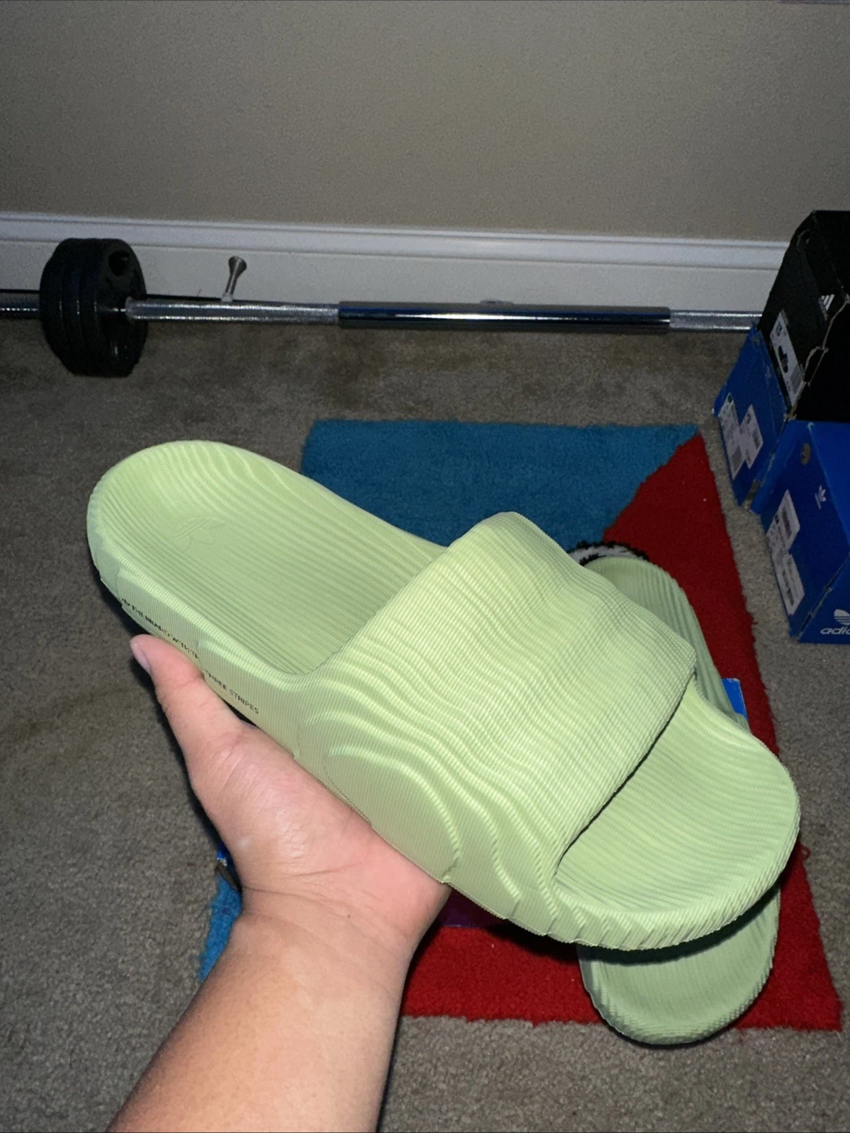 Adidas Adilette 22 Magic Lime sandalo uomo casual slip on taglia 12 GX6946