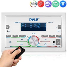 Pyle PLMR77U AM/FM/MP3/USB/AUX/SD Card Reade Marine Stereo Receiver with Remote