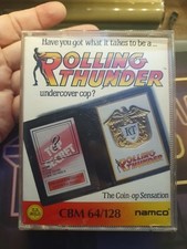 ROLLING THUNDER COMMODORE 64 ORIGINAL GAME CASSETTE C64 GAME Namco image