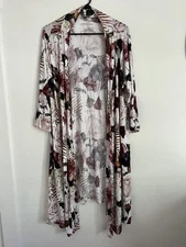 Posh Peanut Robe Womens Size XL White Floral Soft