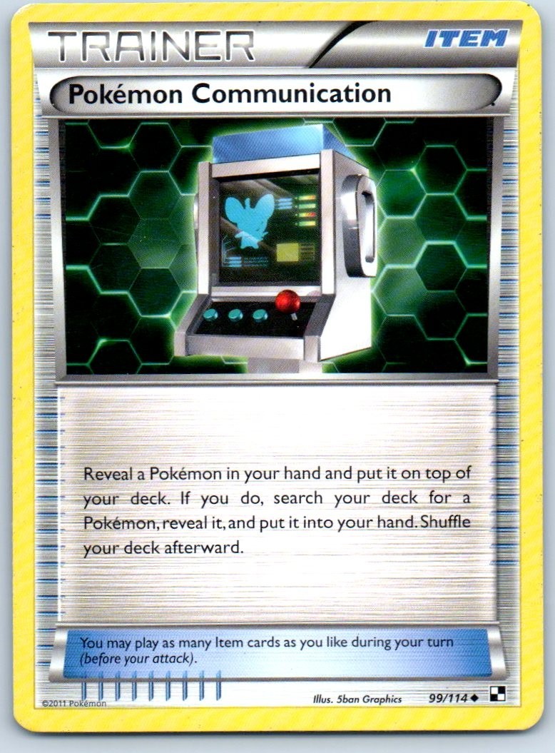 Trainer Pokemon Communication 2011 99/114 Regular Uncommon Pokemon Trading Card