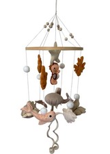 Ocean Theme Crib Mobile Cotton Felt Wooden Nursery Mobile Jellyfish Seahorse