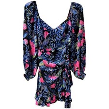 Lilly Pulitzer Size 2 Lila Long Sleeve Dress In Onyx Earned Stripes Party