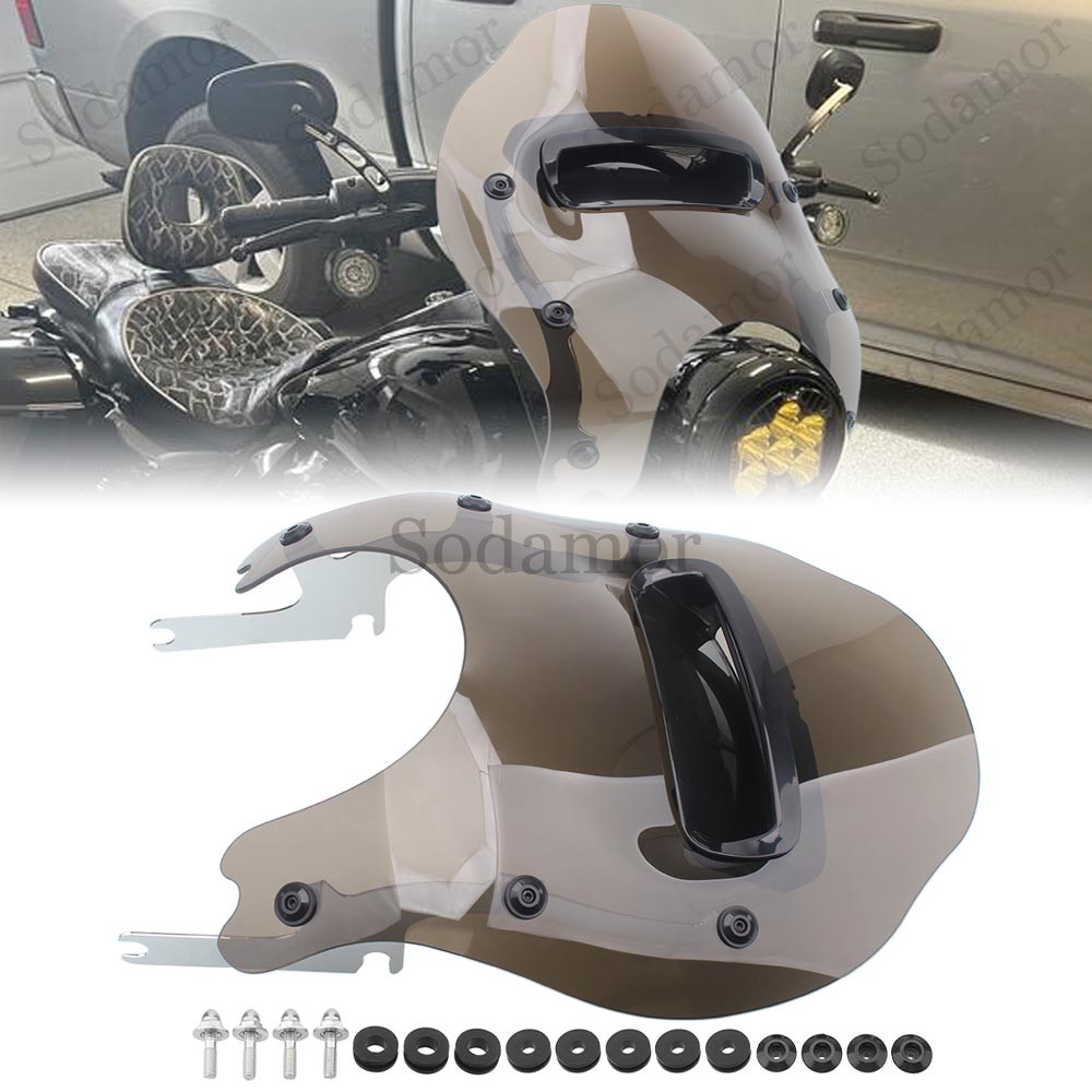 17.3" x 15.7" Fairing Windshield Wind Splitter Fits For Harley Road King 94-2025