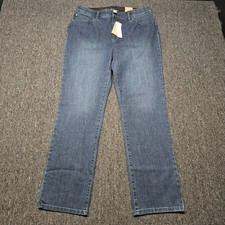 Chico  s Fabulously Slimming Jeans 2 US 12 NWT Straight Leg Stretch Blue Denim