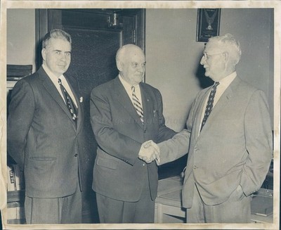 1957 Photo Press Rudolph King AW Devine Edward McDonough Registrar Politics