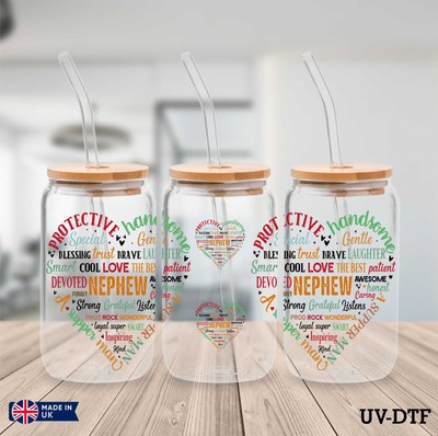Vatertag UV DTF Aufkleber - 16oz Libbey Dose Glasfolie zp913