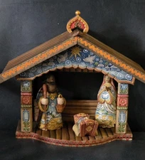 G. DEBREKHT 2006 Holy Family Nativity Set & Manger LE 413/1200