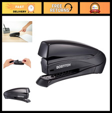 20 Sheet Stapler - Effortless One Finger Operation, Spring Powered, Black