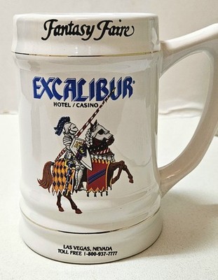 Vintage Excalibur Hotel/casino ''Fantasy Faire'' Ceramic Beer Stein/mug Las...