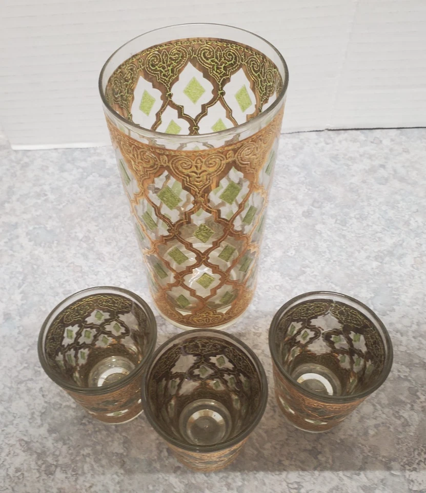 Lote de 4 vasos vintage Culver Valencia 3 disparos + vaso Highball de 12 OZ Foto 3 de 4