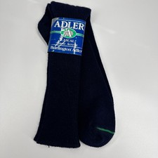 ADLER MENS SOCKS NAVY BLUE 5505 Crew Length KING SIZE 13-16 Made in USA New VTG