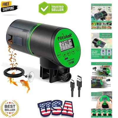 Automatic Fish Feeder for Aquariums - Rechargeable Auto Fish Food Dispenser T...