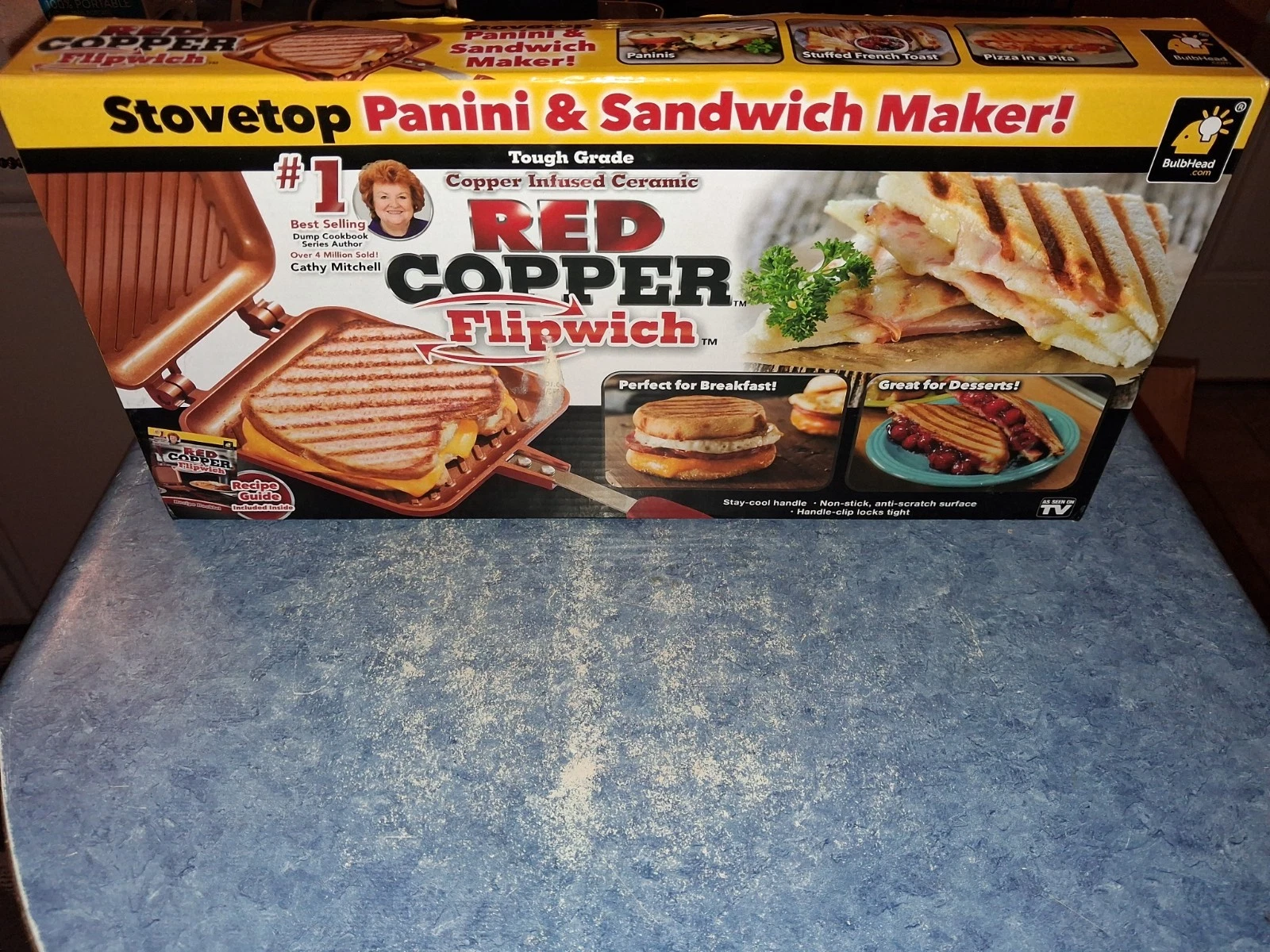 Red Copper Flipwich Stovetop Panini&Sandwich Maker-Non Stick-Ceramic-New/Sealed!
Opens in a new wind