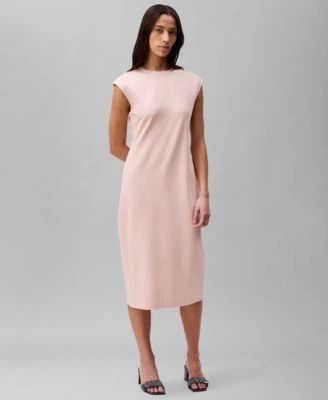 Calvin Klein Womens Ponte Shift Dress Sepia 198294649972 S RT $99.0