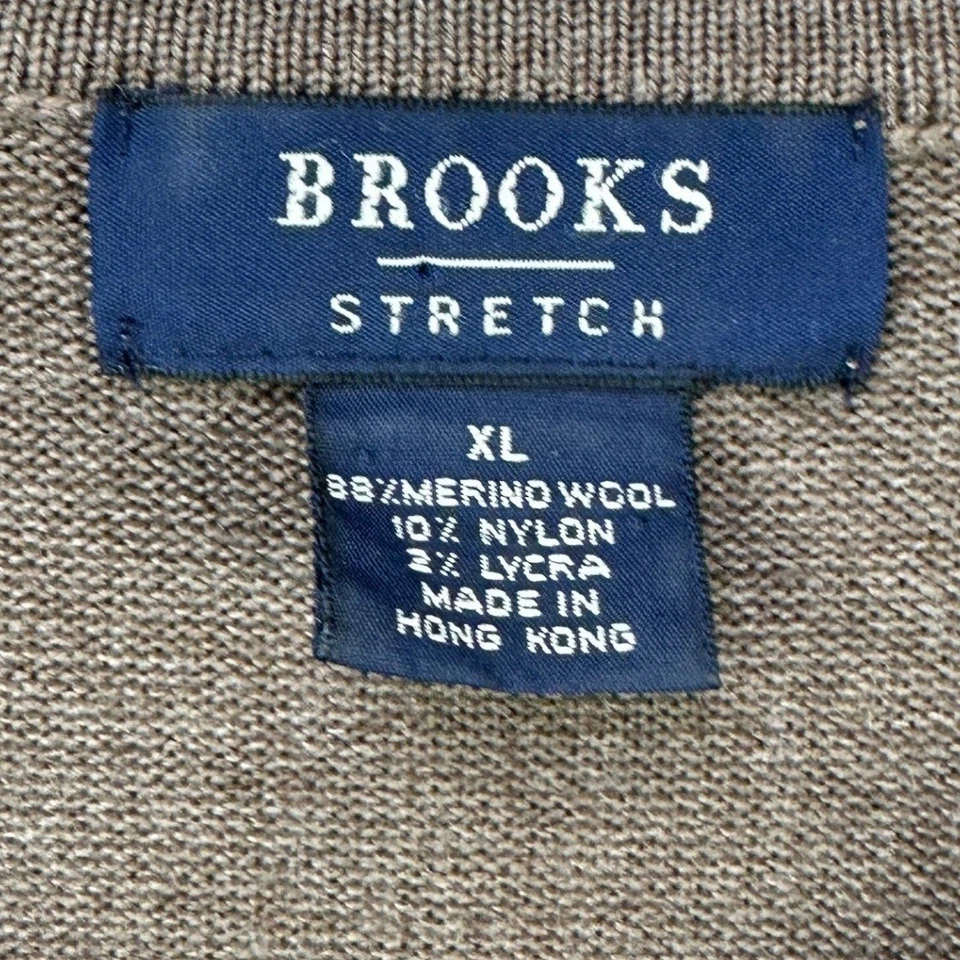 Sudadera Brooks Brothers Brooks Mezcla de Lana Merino Cuello Redondo Hombres XL Pullover Tostado Foto 4 de 4