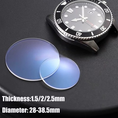 Sapphire Watch Crystal Double Dome AR Blue 28-38.5mm 1.5/2mm Thick Glass