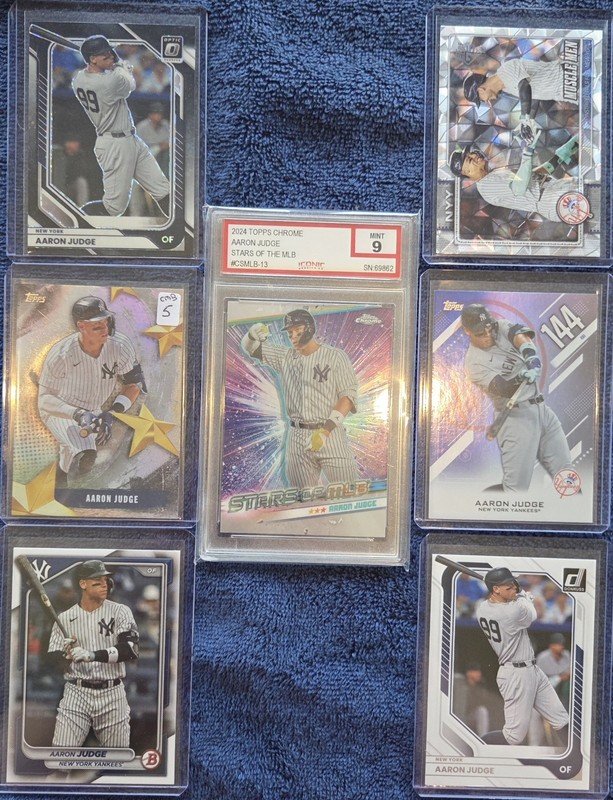Aaron Judge New York Yankees 7-Card Lot Topps/Chrome & Donruss. 1 graded 9 mint