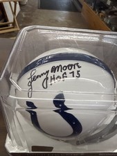Lenny Moore Signed Colts Speed Mini-Helmet JSA COA HOF Inscription