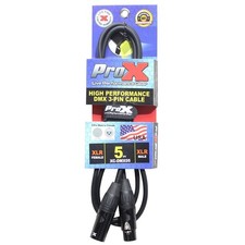 ProX XC-DMX05 5' 3-Pin DMX XLR3-M to XLR3-F High Performance Cable