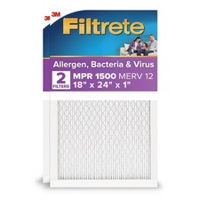 18x24x1 AC Furnace Air Filter, MERV 12, MPR 1500, CERTIFIED asthma  allergy fri