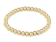 Classic EXTENDS 7.25" 14kt Gold-filled 5mm Bead Stack Stretch Bracelet New
