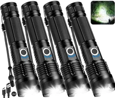 Flashlights Rechargeable LED High Lumens - 4 Pack 90,000LM Super Bright Flash...