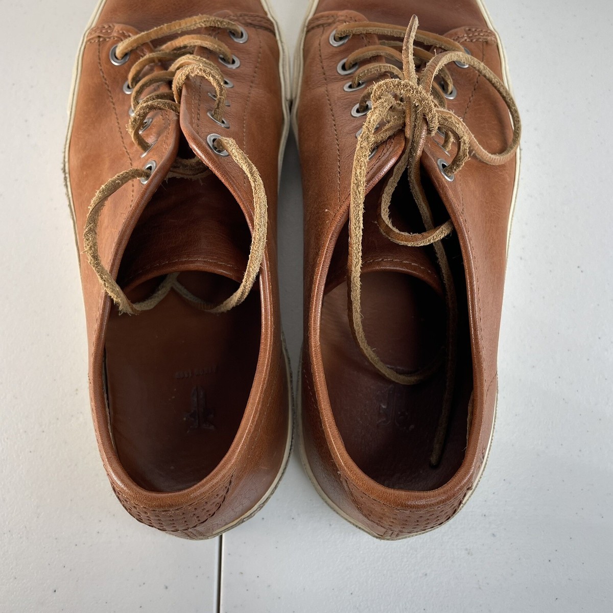 Frye Leather Sneakers Mens 9.5 Brown Shoes Low Top Lace Up