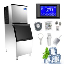 700 LBS/24H Air Cooled Full Cube Ice Machine with 440 lb. Storage Bin Ice Maker