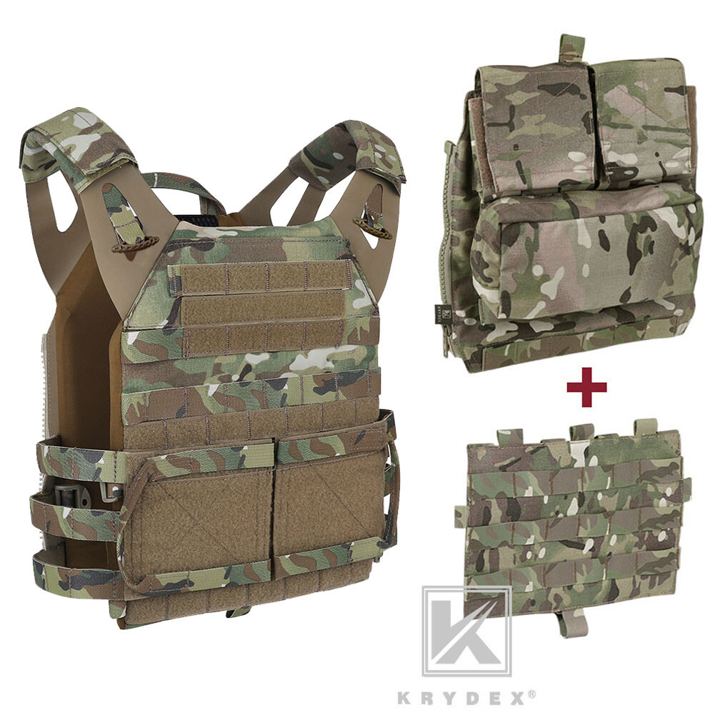 KRYDEX 2.0 Plate Carrier Tactical Body Armor Jump Vest w/ Zip-on