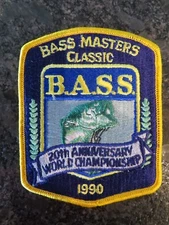 RARE 1990  Bassmasters Classic Participant Patch - 4 1/2 x 3 1/2 inch B.A.S.S.