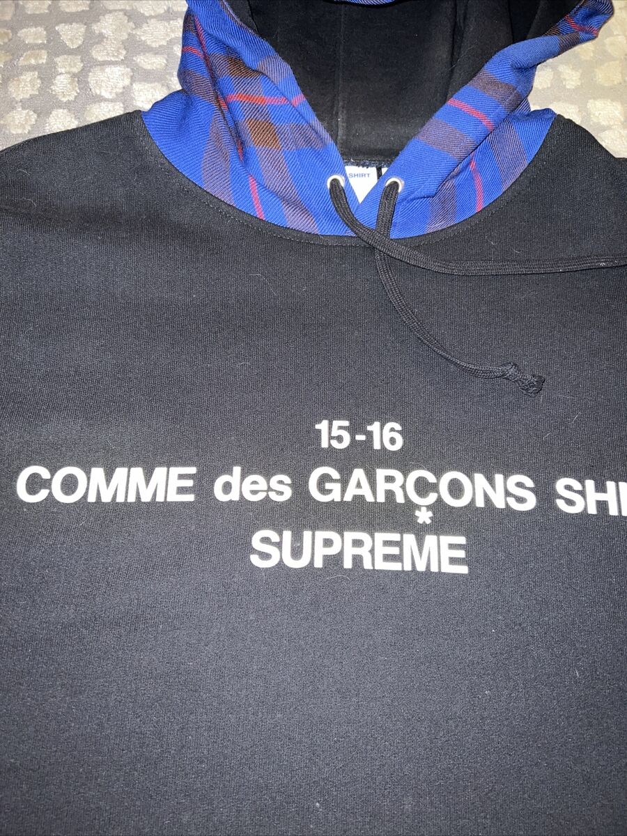 Supreme Comme Des Garcons CDG Box Logo Hooded Sweatshirt XL FW15