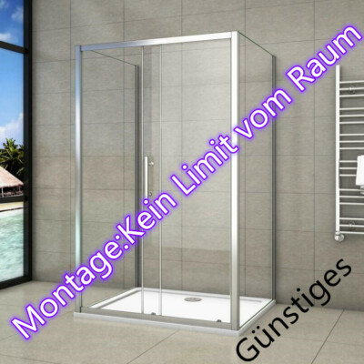 Schiebetür U-Kabine U-FORM Duschkabine Duschabtrennung Dusche Gleittür 190cm