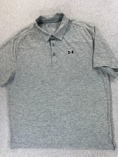 Under Armour Heat Gear Short Sleeve Performance Polo Shirt Men's XXL Gray