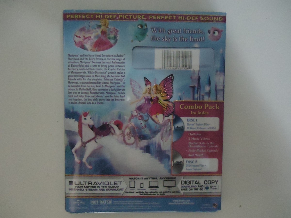 Barbie: Mariposa the Fairy Princess (Blu-ray/DVD, 2013, 2
