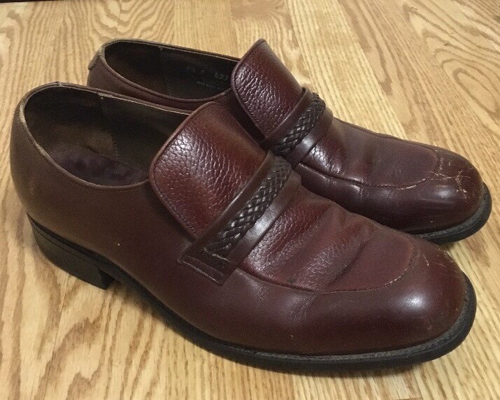 Vintage Maroon Goodyear Leather Upper Shoes Men\'s Size 6.5 D MAROON OXFORD Handmade Maroon Leather Oxford Dress Shoes - Goodyear Welt  main image 2