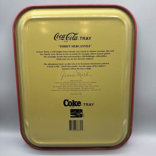 COCA-COLA COKE TABLETT METALL Thrift Mercantile Jeanne Mack 1994 Servieren Vintage - Bild 4 von 5