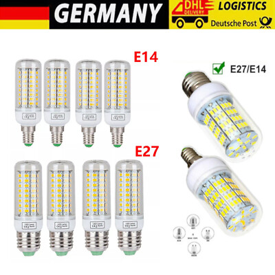 4/8x LED Glühbirne Mais Licht Leuchtmittel Birne Lampe 5730 Warmweiß 15W E27 E14