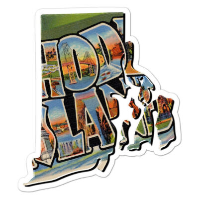 Rhode Island Vintage Map Sticker Decal