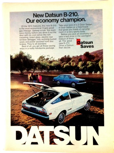 1974 Datsun B-210 Print Ad 