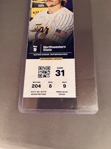 Dylan Crews LSU Tigers vs NW St. Full Ticket 2003 CWS National Champion Season - Picture 3 of 4